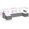 vidaXL 7 Piece Patio Sofa Set with Cushions Gray Poly Rattan - Without Table - 3 of 4
