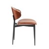 Set of 2 Mid-Century Modern Dining Chairs with Bentwood Back,PU Leather Seat & Metal Legs–The Pop Home - 4 of 4
