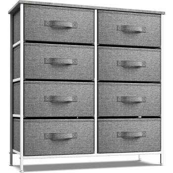 Sorbus 8 Drawers Dresser- Storage Unit with Steel Frame, Wood Top, Fabric Bins - for Bedroom, Closet, Office and more