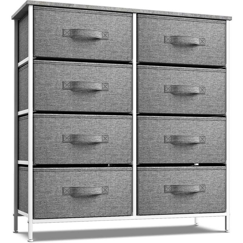 Sorbus 8 Drawers Dresser- Storage Unit with Steel Frame, Wood Top, Fabric Bins - for Bedroom, Closet, Office and more, 1 of 7