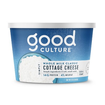 Good Culture Classic 4% Whole Milk Classic Cottage Cheese - 16oz : Target