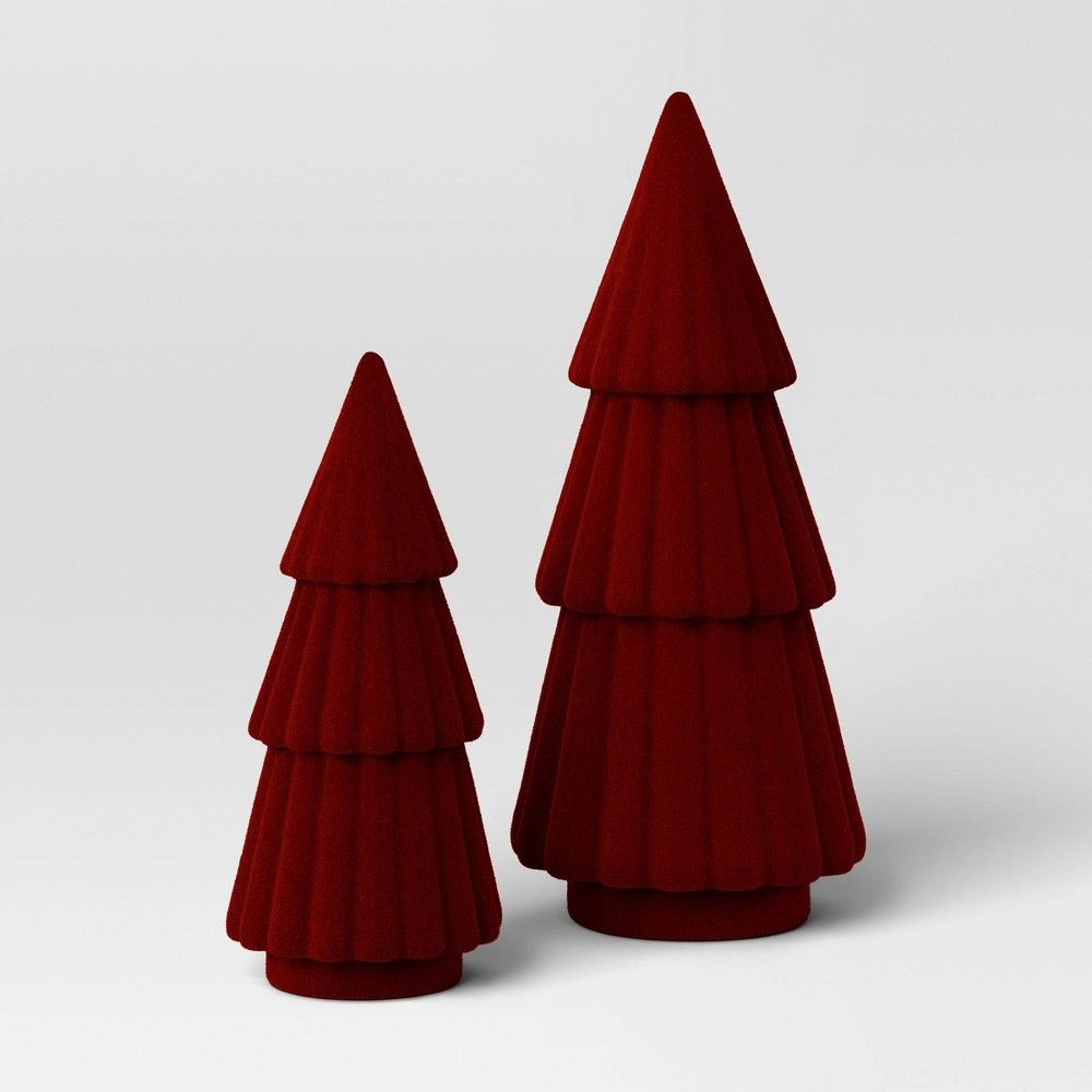 2ct Christmas Flocked Tree Burgundy - Wondershop™