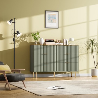 6 Drawer Dresser for Bedroom, Large Dresser Chest of Drawers, Tall Dresser Closet Organizer, Modern Chests of Drawers