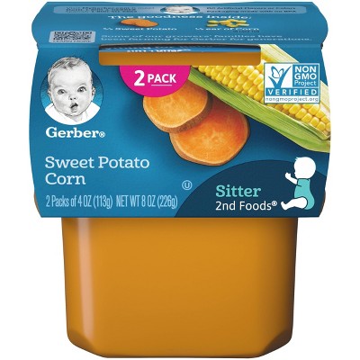 Gerber Sitter 2nd Foods Sweet Potato Corn Baby Meals Tubs - 2ct/4oz Each