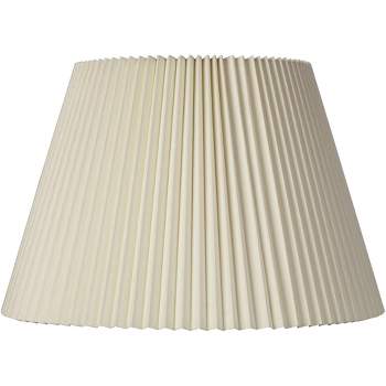 Springcrest Empire Lamp Shade Ivory Knife Pleated Large 11" Top x 18" Bottom x 12" High Spider Replacement Harp and Finial Fitting