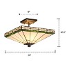Chloe Lighting Theros Tiffany-Style 2 Light Mission Semi-Flush Ceiling Fixture 14" Shade - 3 of 3