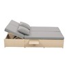 Carrie Rattan Outdoor Patio Sunbed with Adjustable Backrest and Seat for 2-Person, Tanning Near Me - Maison Boucle - 2 of 4