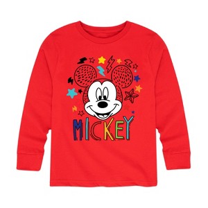 Boys' - Disney - Mickey Sketch Pattern Long Sleeve Graphic T-Shirt - 1 of 4