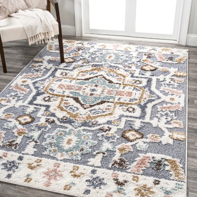 Aziza Persian Medallion High-Low Area Rug - JONATHAN Y