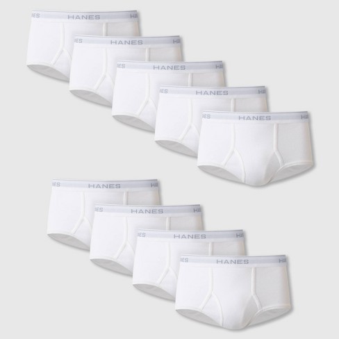 Men's 100% Cotton Color Band Briefs, Underwear, White L, 6-Pack 