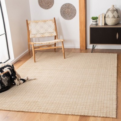 Himalaya Hand-Loomed Solid Beige Wool Area Rug 3' x 5'