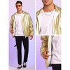 Lars Amadeus Men's Lightweight Metallic Zip Up Shiny Varsity Jacket - image 4 of 4