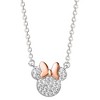 Disney Womens Minnie Mouse Silver Plated Cubic Zirconia Necklace, 16+2" - 4 of 4