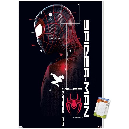 Trends International Marvel's Spider-Man: Miles Morales - Miles Unframed  Wall Poster Print White Mounts Bundle 22.375 x 34