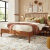 Polibi Boho Platform Bed Frame with Tall Slanted Headboard & Metal Support - 2 of 4