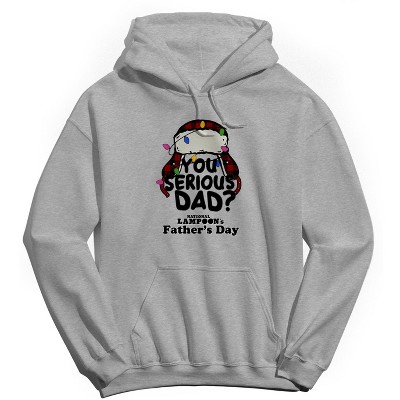 National Lampoon Men's You Serious Dad Hat Father'S Day Long Sleeve Graphic Cotton Sweatshirt Hoodie