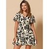 INSPIRE CHIC Women's Summer V Neck Short Sleeve Straps Tiered Mini Dress - 4 of 4