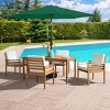 Alaterre Furniture 6pc Outdoor Patio Dining Set, Okemo Table with 10' Auto Tilt Umbrella - 2 of 4