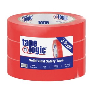 Tape Logic Solid Vinyl Safety Tape 6.0 Mil 1" x 36 yds Red 3/Case T91363PKR - 1 of 2