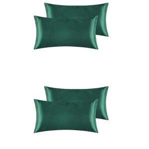 Unique Bargains Satin Breathable Envelope Closure Pillowcase Cover 4 Pcs - 1 of 4