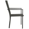 vidaXL Patio Chair Outdoor Seating Patio Furniture Textilene and Steel Black - Set of 4 - 4 of 4
