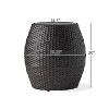 GDFStudio Ellison Outdoor Wicker Barrel Side Table, Multibrown - 3 of 4