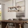 LNC Lucia 27.5-in  Rectangle Kitchen Island Pendant – 4-Light Black and Wood with Clear or Frosted Glass Shades, Modern Farmhouse - 4 of 4