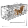 "Humane Cat Trap Cage for Small Animals - Collapsible Galvanized Wire Rodent Catch and Release Trap" Silver - 3 of 4