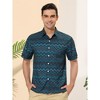 Lars Amadeus Men's Summer Color Block Button Short Sleeve Beach Geometric Shirts - 2 of 4