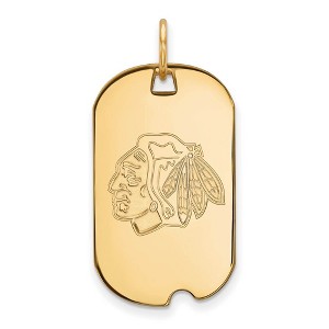 Black Bow Jewelry 14k Yellow Gold Plated Sterling Silver Chicago Blackhawks NHL Pendant - 1 of 3