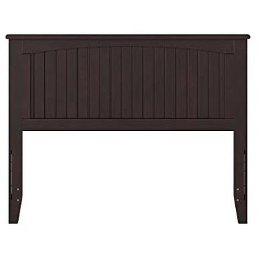 Espresso Full Wood Headboard with Attachable Charger