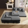 118.2'' Oversized Corduroy L-Shaped Sectional Sofa Couch Set with 6 Pillows, Modular DIY Combination Sofa for Living Room, Apartment or Bedroom - 3 of 4