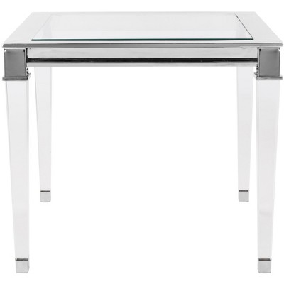 Charleston Square Silver Acrylic & Glass End Table