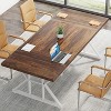 Okak Rustic Wood Large Rectangular Dining Table with X-Trestle Metal Legs,Long Modern Kitchen Dinner Table for Dining Room,Family Meals - 2 of 4