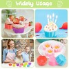 Aoibox 42Pcs Mini Silicone Molds, Multi Flower Shapes Baking Cups, Non-Stick Donut Wrapper Mold, Muffin Liners, Washable for Oven Microwave Dishwasher - 4 of 4