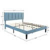 VECELO Upholstered Bed Frame with Adjustable Headboard, Heavy-Duty Platform Bed with Strong Wood Slat Support, No Box Spring Needed - 3 of 4