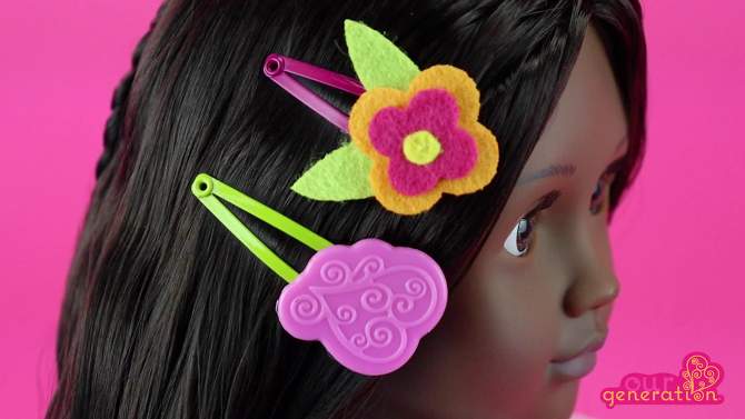 Our Generation Attached at the Clip Hair Play Style Accessory Set for 18&#34; Dolls, 2 of 6, play video
