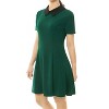 Allegra K Women's Contrast Doll Collar Short Sleeves Mini Flare Dress - 3 of 4