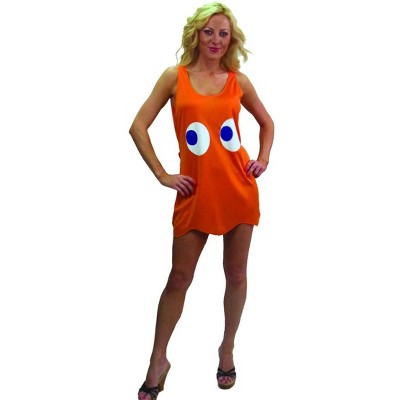 Seasonal Visions Pac-Man "Clyde" Orange Deluxe Costume Tank Dress Adult/Teen Standard