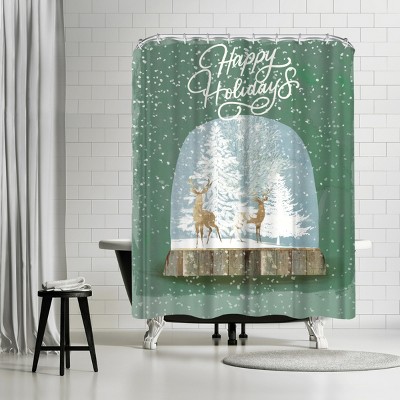 Holiday Snow Globe Ii by PI Creative Holiday Collection Shower Curtain - Americanflat