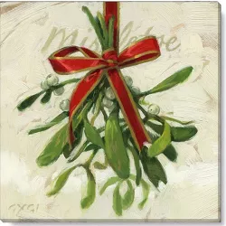 Sullivans Darren Gygi Mistletoe Canvas, Museum Quality Giclee Print, Gallery Wrapped, Handcrafted in USA 9"W Green
