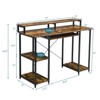 Tangkula Computer Desk Home Office Workstation w/Book Shelves for Working Studying Gaming, Rustic Brown - 4 of 4