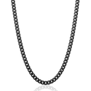 Crucible Men's Beveled Edge Curb Chain Black Steel Necklace - 1 of 4