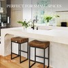 Arceso Counter Height Bar Stools, 24" Square SaddleBarstools Set of 3, Modern Backless FauxLeather Counter Stool for Kitchen lsland Counter, Home Bar - 4 of 4
