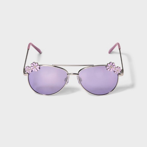 Girls' Daisy Aviator Sunglasses - Cat & Jack™ Purple : Target