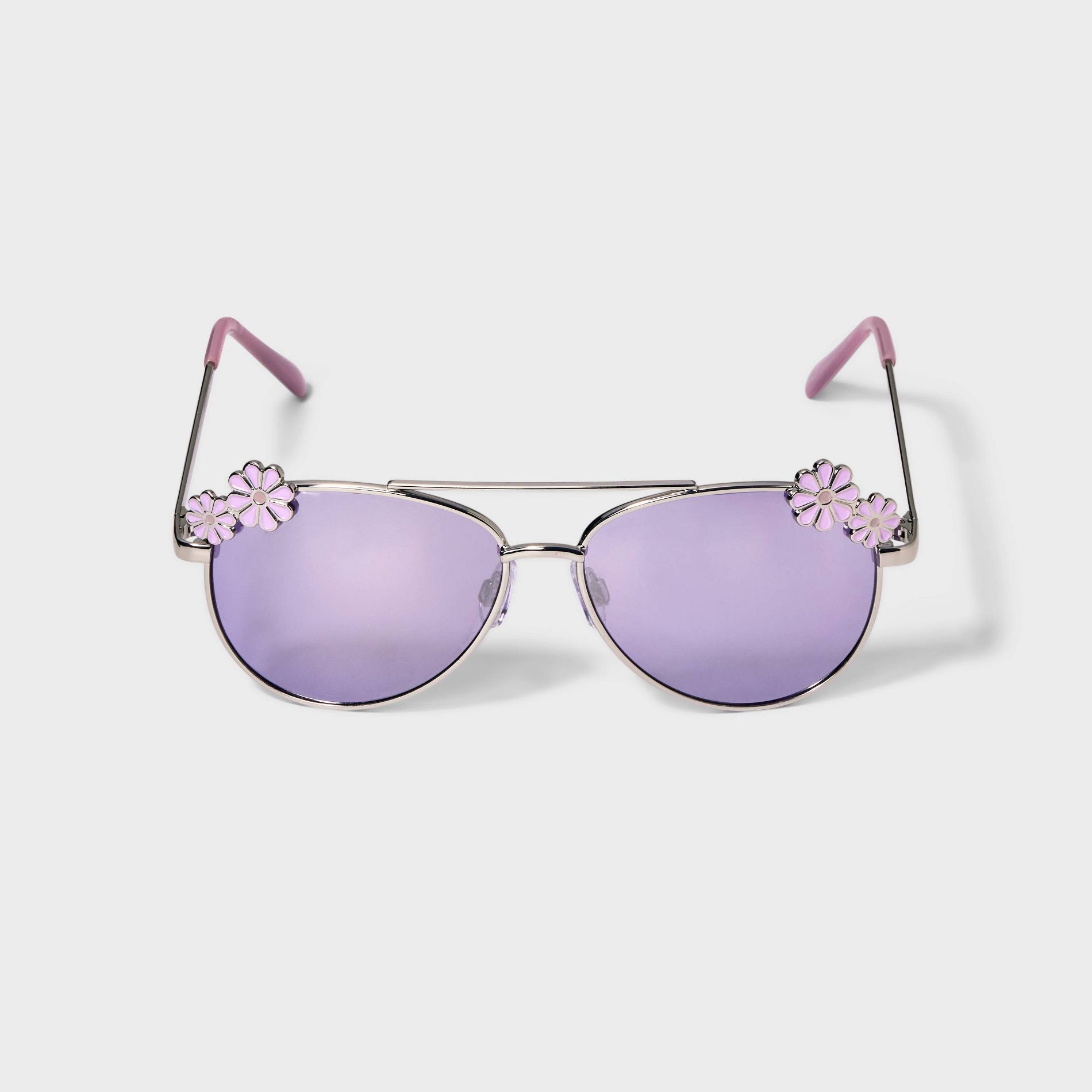 Girls' Daisy Aviator Sunglasses - Cat & Jack™ Purple: Metal Frame, Adjustable Nose Pads, Maximum UV Protection