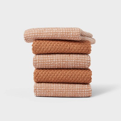 5pk Cotton Dishcloths Bronze - Threshold™