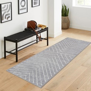 Area Rugs for Living Room Washable Geometric Rug Stripe Farmhouse Non Slip Low Pile Soft Rug for Bedroom - 1 of 4