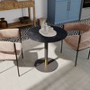 Leisuremod Vail Round Top Dining Table with MDF Top and Black Steel Base with Gold Accents for Kitchen, Dining, and Pub - 2 of 4