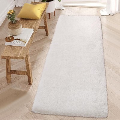 Runner Rug,Non-Slip Stain Resistant Fluffy Nursery Rug,Ultra Soft Shag Throw Carpet Solid Color Indoor Floor Carpet for Bedroom